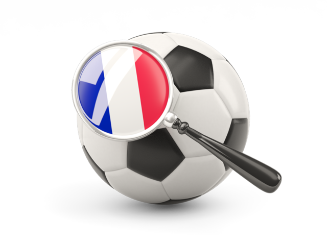 Football with magnified flag. Download flag icon of France at PNG format