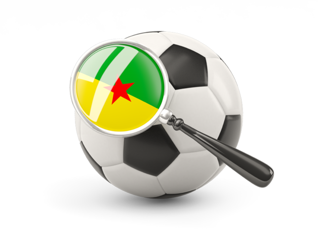 Football with magnified flag. Download flag icon of French Guiana at PNG format