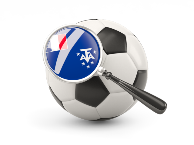 Football with magnified flag. Download flag icon of French Southern and Antarctic Lands at PNG format