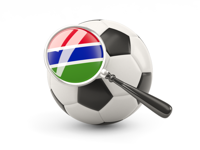 Football with magnified flag. Download flag icon of Gambia at PNG format