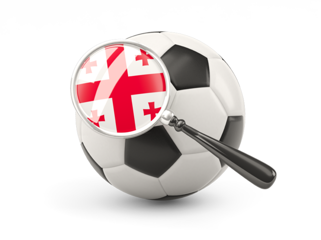 Football with magnified flag. Download flag icon of Georgia at PNG format