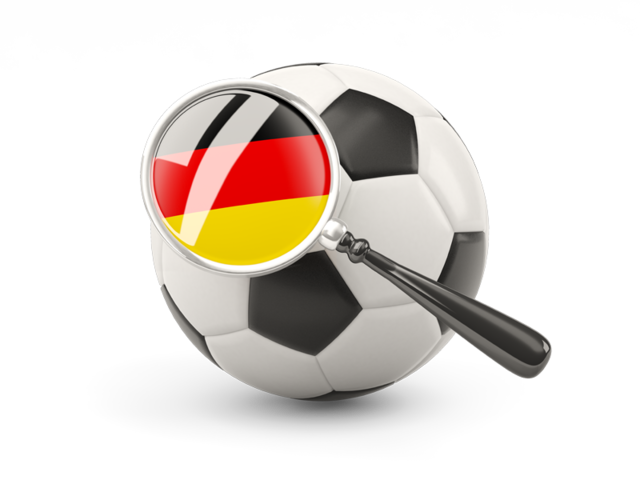 Football with magnified flag. Download flag icon of Germany at PNG format