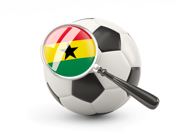 Football with magnified flag. Download flag icon of Ghana at PNG format