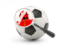 Gibraltar. Football with magnified flag. Download icon.