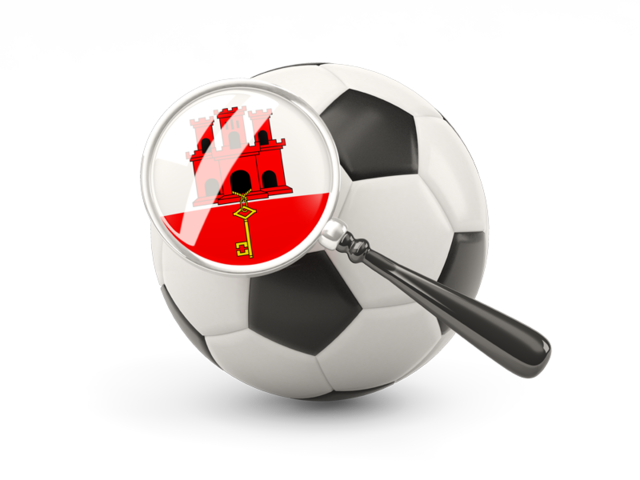 Football with magnified flag. Download flag icon of Gibraltar at PNG format