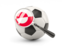 Greenland. Football with magnified flag. Download icon.