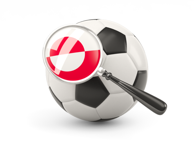 Football with magnified flag. Download flag icon of Greenland at PNG format