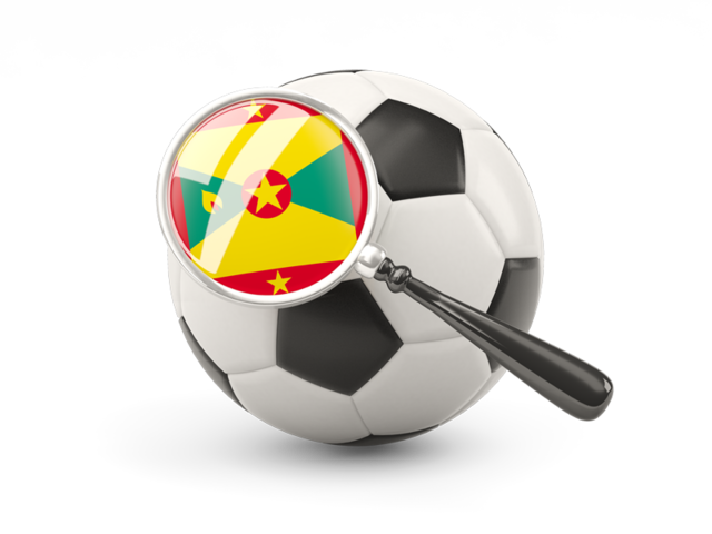 Football with magnified flag. Download flag icon of Grenada at PNG format