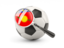 Guadeloupe. Football with magnified flag. Download icon.