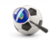 Guam. Football with magnified flag. Download icon.