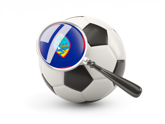 Football with magnified flag. Download flag icon of Guam at PNG format