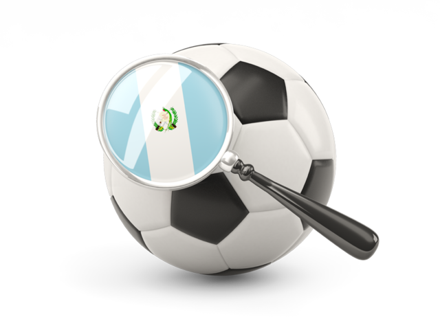 Football with magnified flag. Download flag icon of Guatemala at PNG format