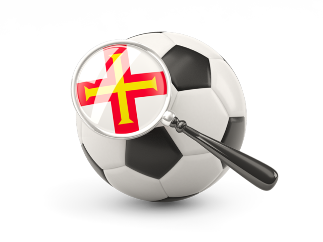 Football with magnified flag. Download flag icon of Guernsey at PNG format