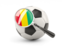 Guinea. Football with magnified flag. Download icon.