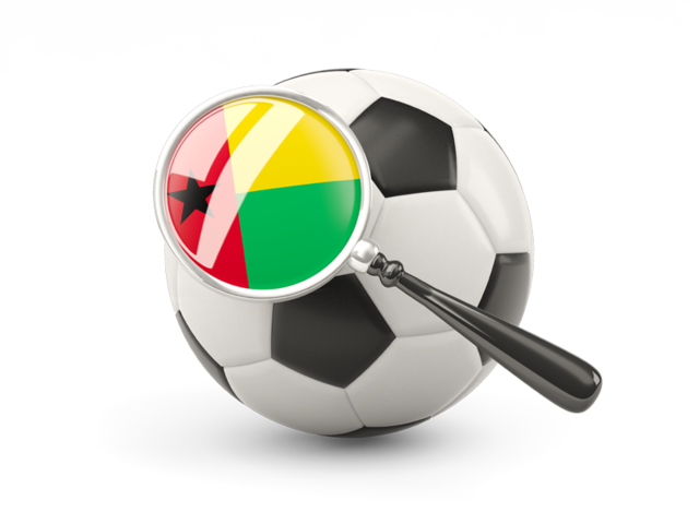Football with magnified flag. Download flag icon of Guinea-Bissau at PNG format