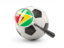 Guyana. Football with magnified flag. Download icon.