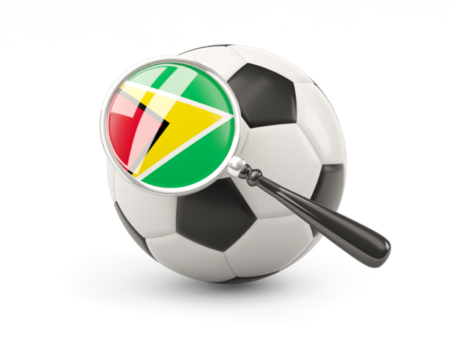 Football with magnified flag. Download flag icon of Guyana at PNG format