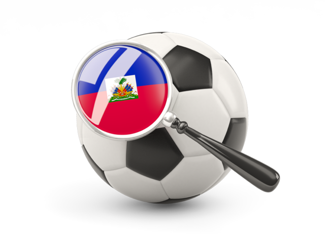 Football with magnified flag. Download flag icon of Haiti at PNG format