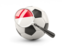 Indonesia. Football with magnified flag. Download icon.