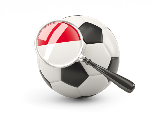 Football with magnified flag. Download flag icon of Indonesia at PNG format