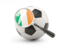 Ireland. Football with magnified flag. Download icon.