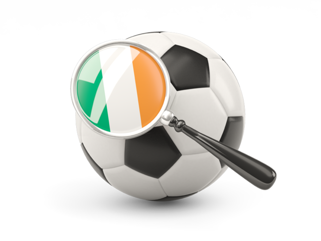 Football with magnified flag. Download flag icon of Ireland at PNG format