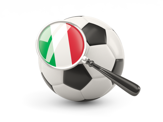 Football with magnified flag. Download flag icon of Italy at PNG format