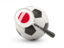 Japan. Football with magnified flag. Download icon.