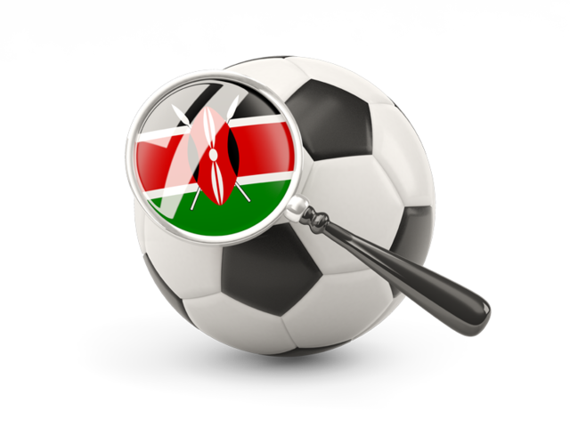 Football with magnified flag. Download flag icon of Kenya at PNG format