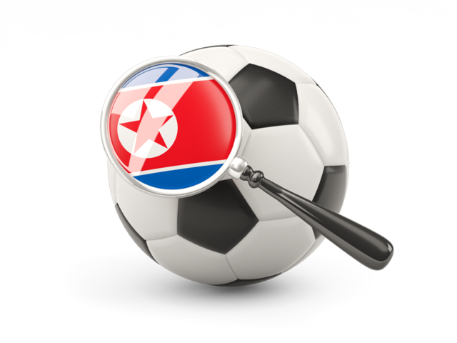 Football with magnified flag. Download flag icon of North Korea at PNG format