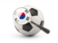South Korea. Football with magnified flag. Download icon.