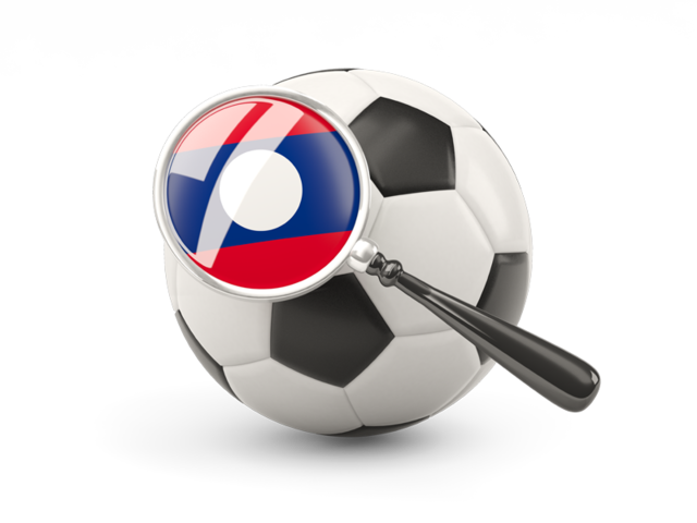 Football with magnified flag. Download flag icon of Laos at PNG format