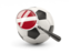 Latvia. Football with magnified flag. Download icon.