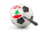 Lebanon. Football with magnified flag. Download icon.