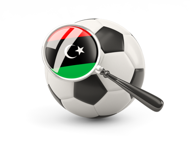 Football with magnified flag. Download flag icon of Libya at PNG format
