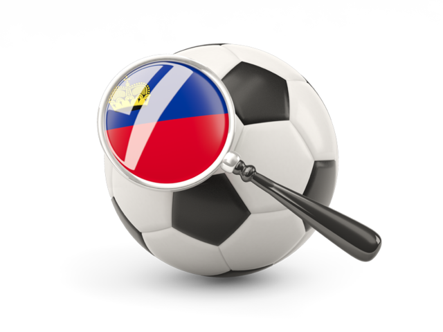 Football with magnified flag. Download flag icon of Liechtenstein at PNG format