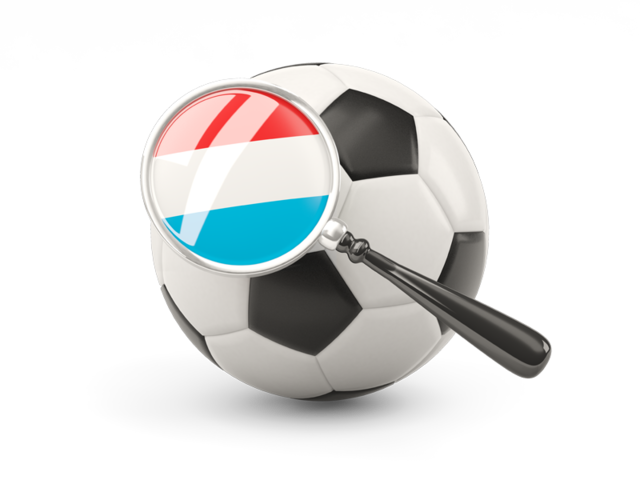 Football with magnified flag. Download flag icon of Luxembourg at PNG format