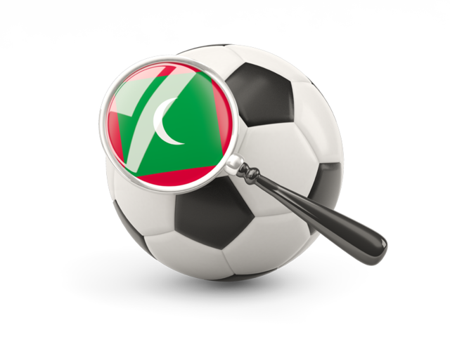 Football with magnified flag. Download flag icon of Maldives at PNG format