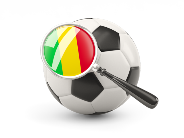 Football with magnified flag. Download flag icon of Mali at PNG format