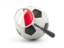 Malta. Football with magnified flag. Download icon.