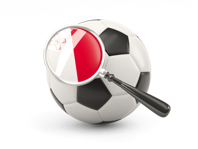 Football with magnified flag. Download flag icon of Malta at PNG format