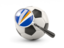 Marshall Islands. Football with magnified flag. Download icon.