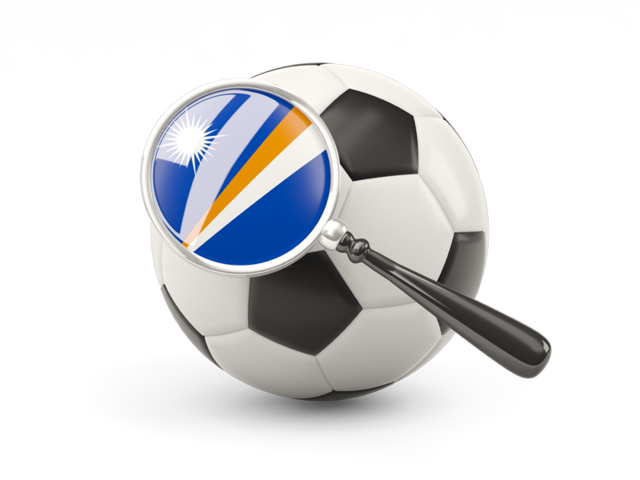 Football with magnified flag. Download flag icon of Marshall Islands at PNG format
