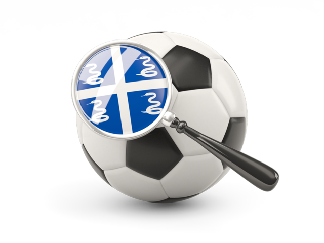 Football with magnified flag. Download flag icon of Martinique at PNG format