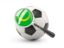 Mauritania. Football with magnified flag. Download icon.