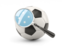 Micronesia. Football with magnified flag. Download icon.