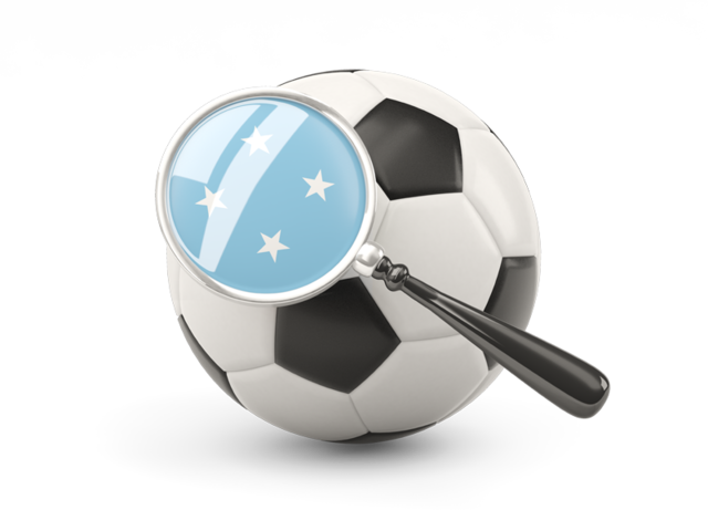 Football with magnified flag. Download flag icon of Micronesia at PNG format