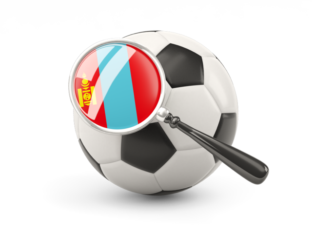 Football with magnified flag. Download flag icon of Mongolia at PNG format