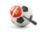 Montenegro. Football with magnified flag. Download icon.