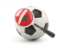 Morocco. Football with magnified flag. Download icon.